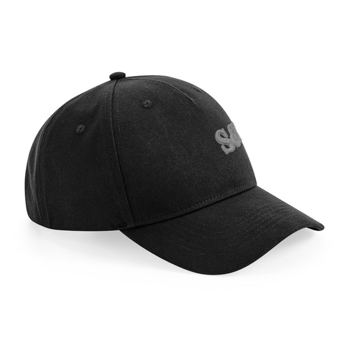 Rear angle view of Away Days Cap in black showing fit and structure by Sauce & Brown