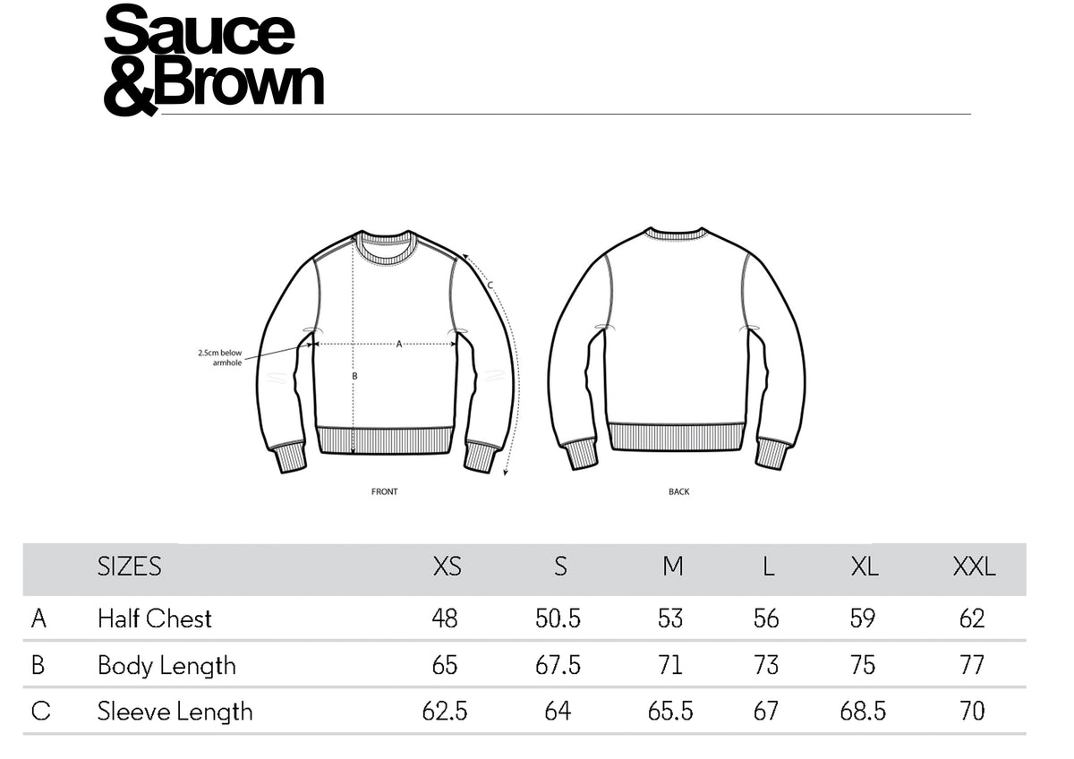 Sweatshirt_sizing - Sauce and Brown